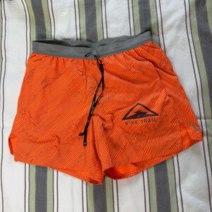 Nike Orange Trail Running Shorts